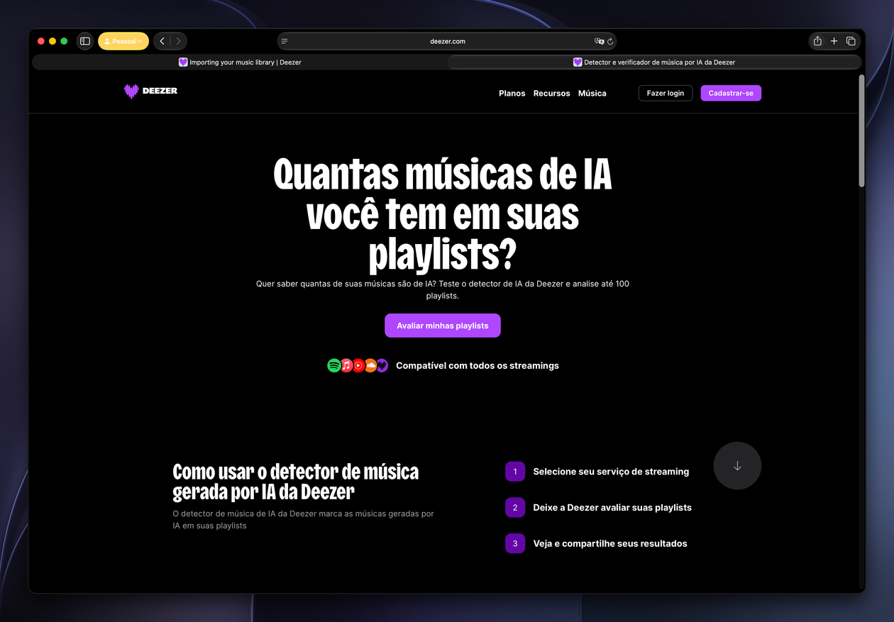 Detector de música con IA de Deezer