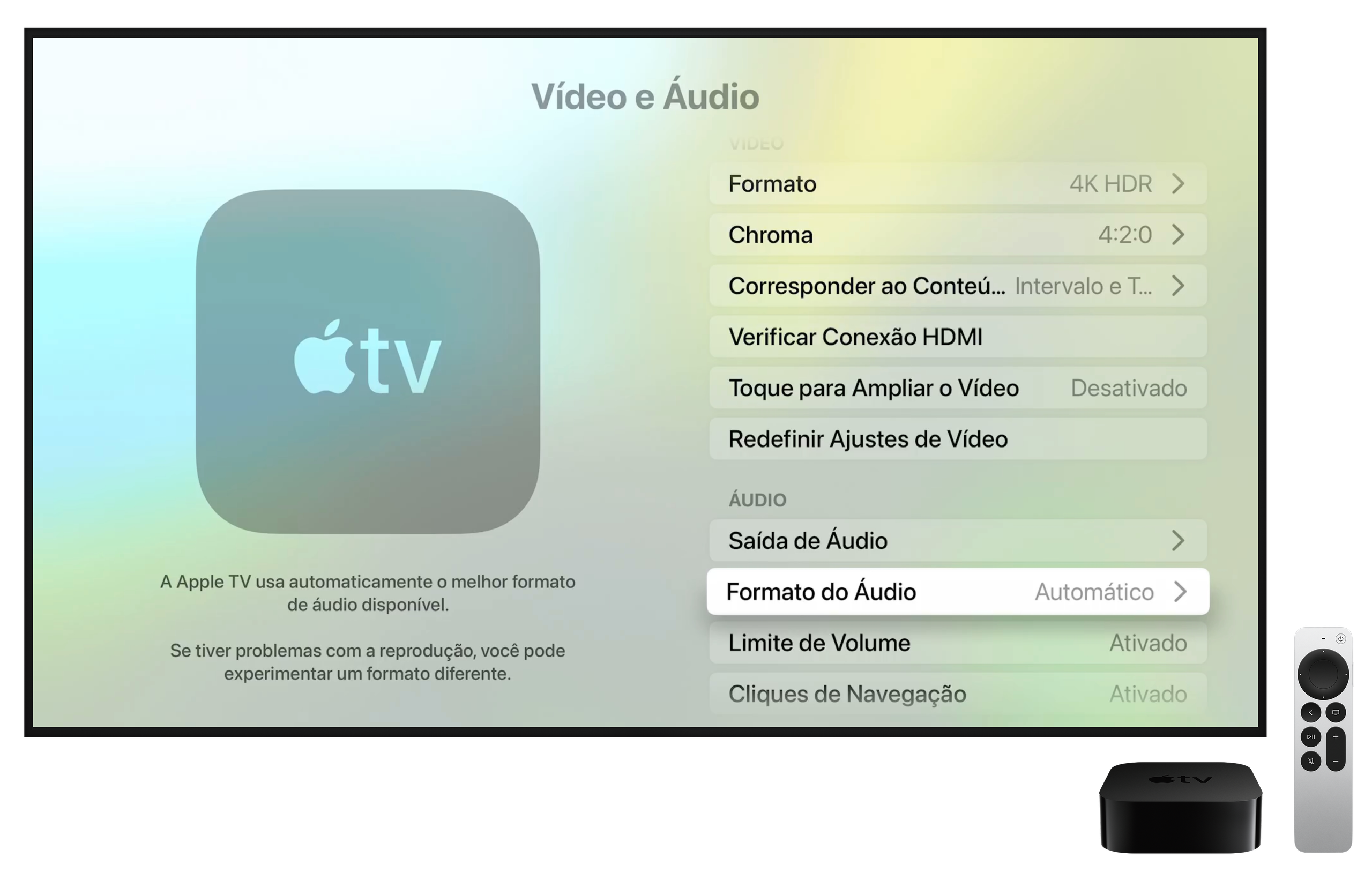 Formato de audio en Apple TV