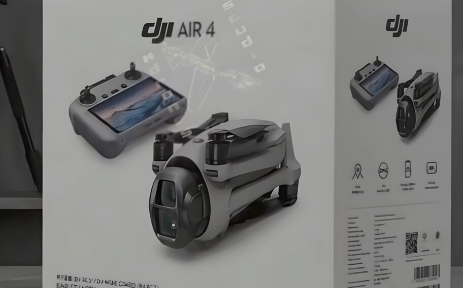 La supuesta caja del dron DJI Air 4 muestra dos cámaras giratorias