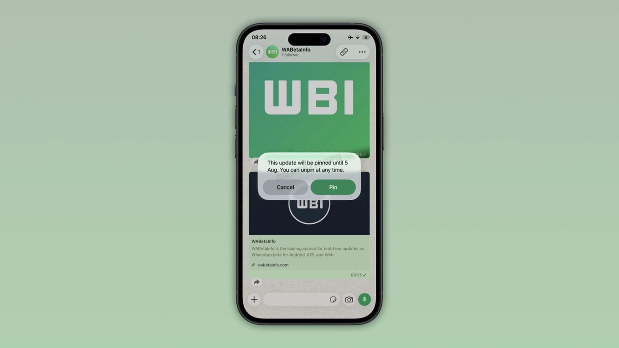 Fijar mensaje a canales en WhatsApp
