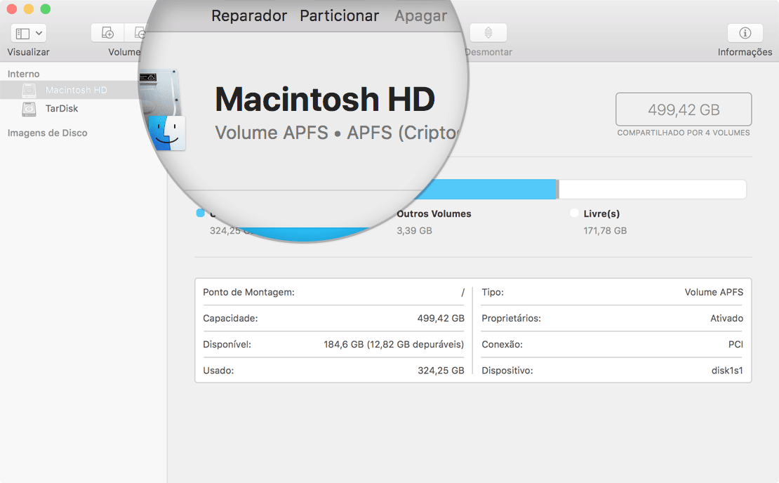 Volumen maestro ya convertido al sistema de archivos Apple (APFS)